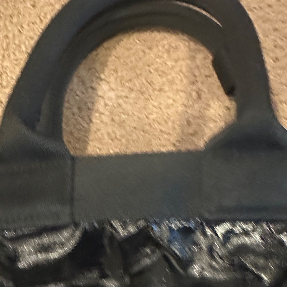 LeSportsac Black Shiny Double Strap Overnight Bag - Picture 3 of 6
